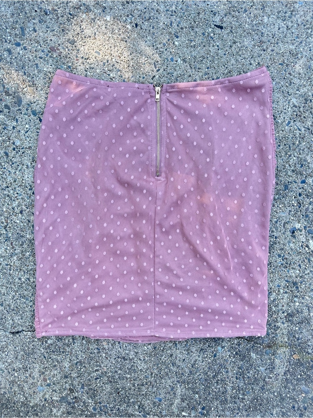 Pink Ruched Polka Dot Two-Piece Crop Top & Skirt Set Medium - Picture 12 of 13